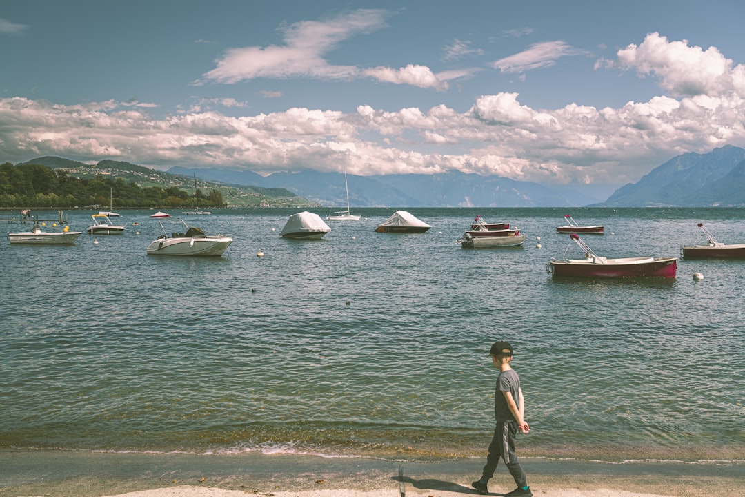 Rive du lac de Genève par beau temps